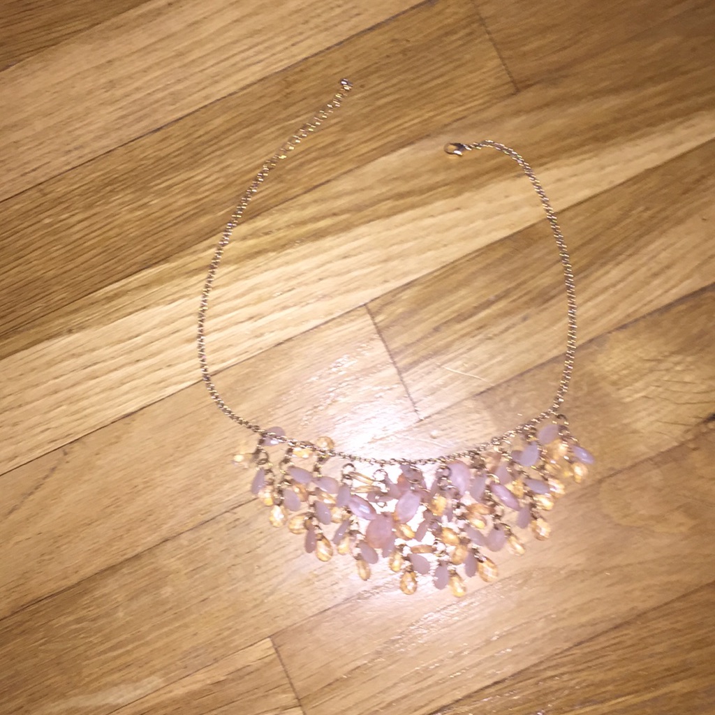Light Pink Tear Drop Necklace 10$